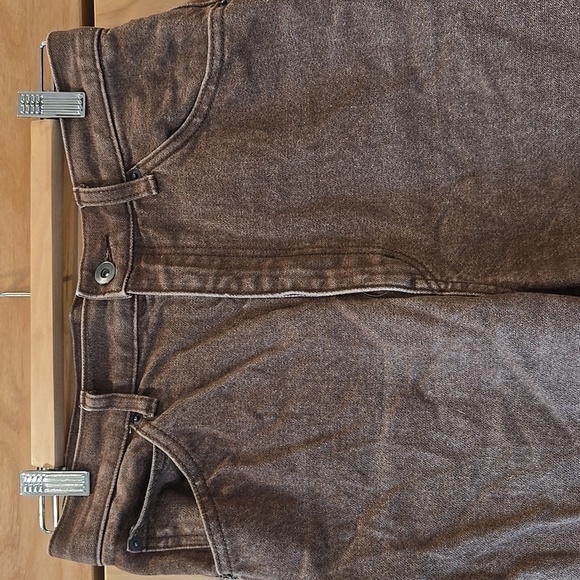 Uniqlo U Chocolate Brown Denim, Size 26, Cut Off At The Bottom, GUC - Picture 5 of 6